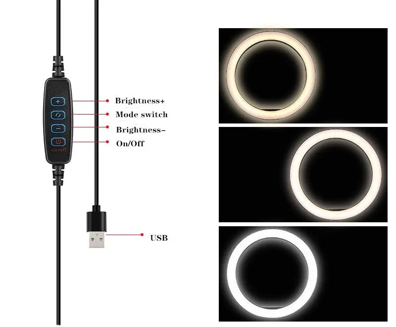 10 inch ring light with tripod LED Ring Light Selfie Ring Light with Stand for Youtube tik tok Live lighting photography TheBridalShop.au