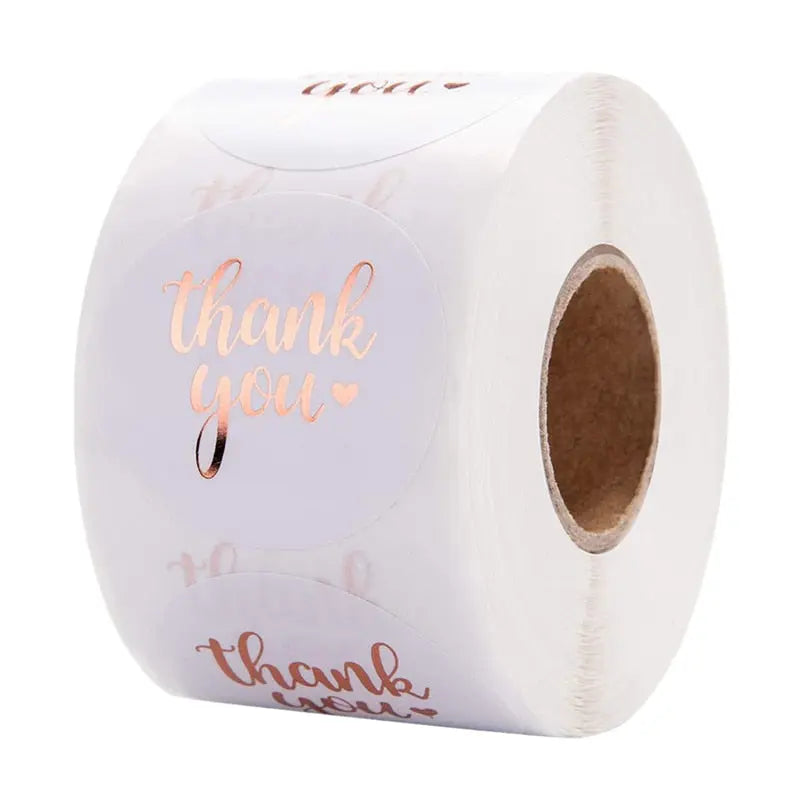 500pcs Round Labels Kraft Paper Thank You Sticker Dragees Candy Bag Flower Gift Box Cake Boxes and Packaging Wedding Stickers TheBridalShop.au
