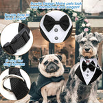 Dog Tuxedo Bandana Collar Pet Wedding Bow Tie Scarf Adjustable Dog Neckerchief Bowtie Collar Black Pet Formal Costume for Puppy TheBridalShop.au