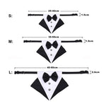 Dog Tuxedo Bandana Collar Pet Wedding Bow Tie Scarf Adjustable Dog Neckerchief Bowtie Collar Black Pet Formal Costume for Puppy TheBridalShop.au