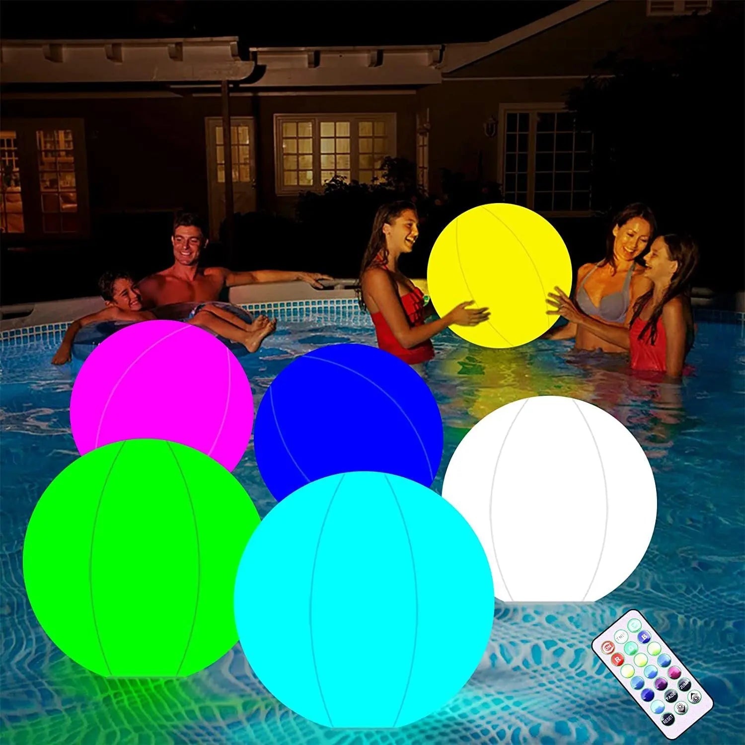 LED balloon Large Inflatable Blow Up Beach Large waterproof For water Pool Party Outdoor Balloons Garden Luminous Toy LED Balls TheBridalShop.au